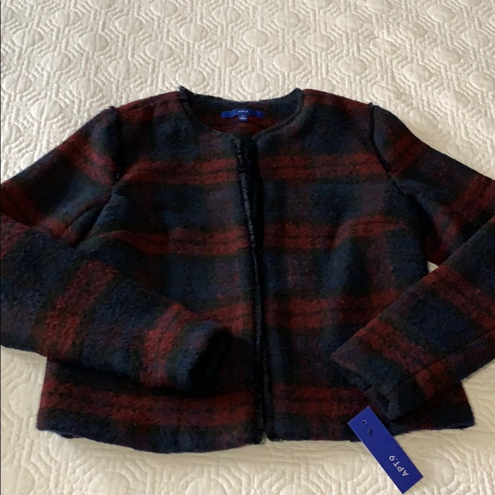 Plaid jacket size S NWT